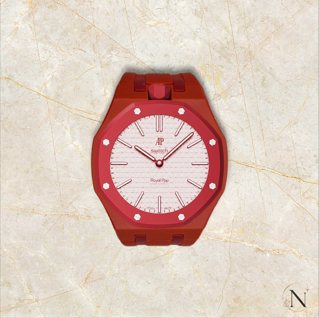AP × Swatch ROYAL POP｜セラミック×ラバー レッド｜12時モデル