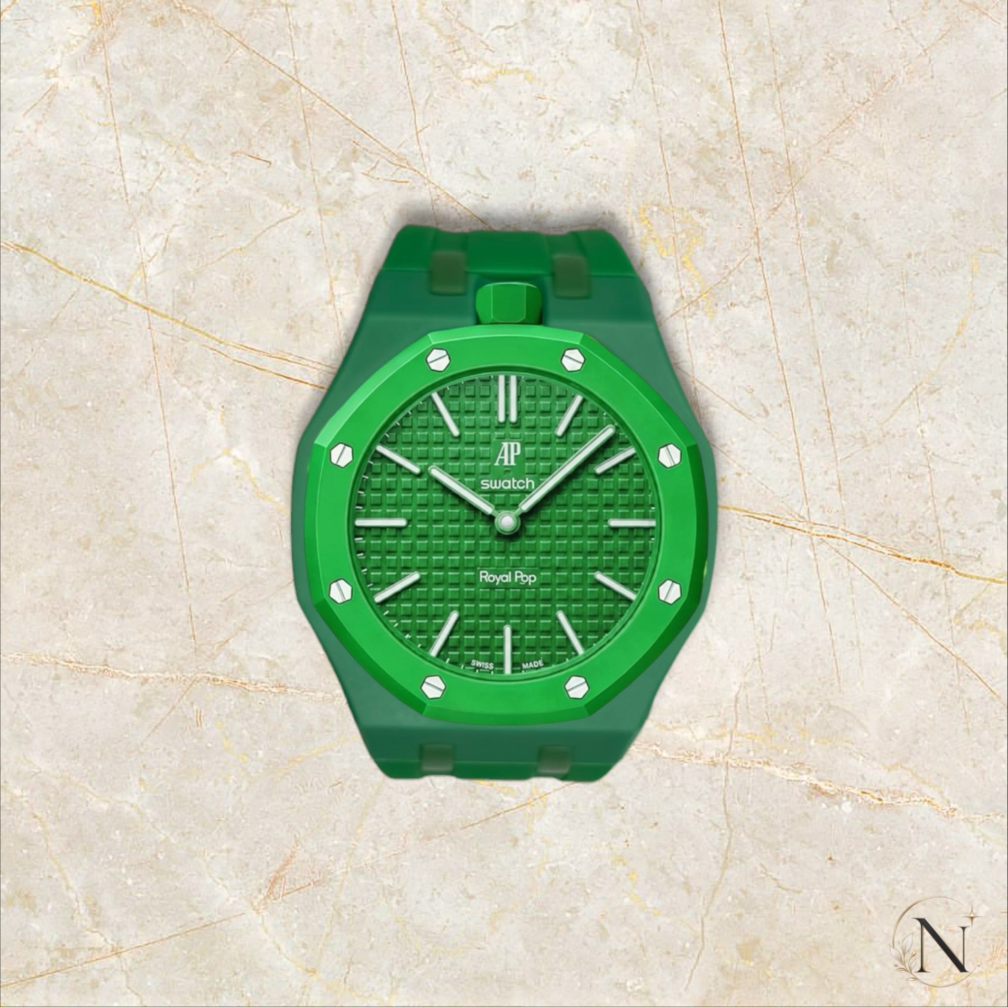 AP × Swatch ROYAL POP｜セラミック×ラバー グリーン｜12時モデル