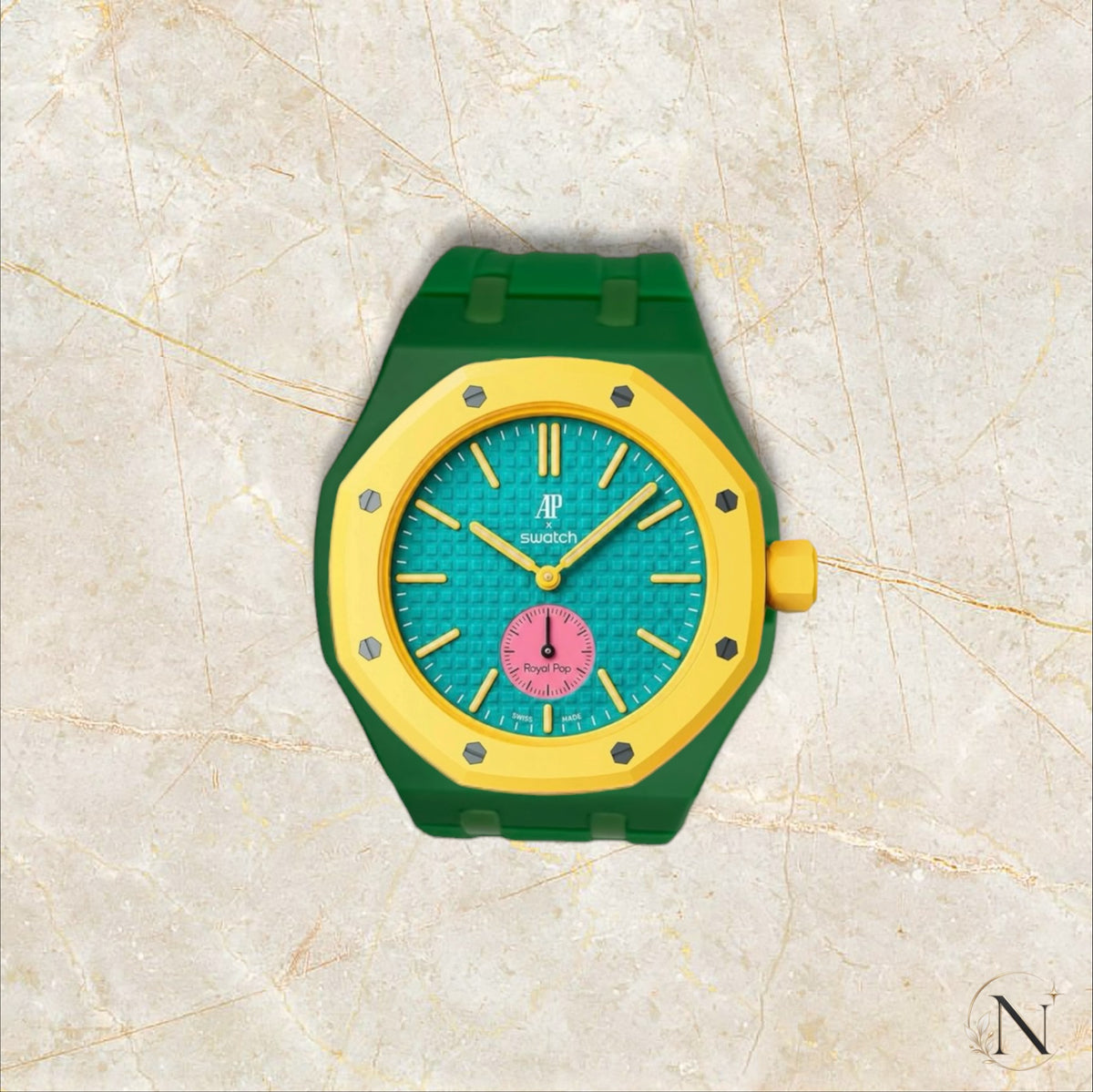 AP × Swatch ROYAL POP｜セラミック×ラバー グリーン｜3時モデル