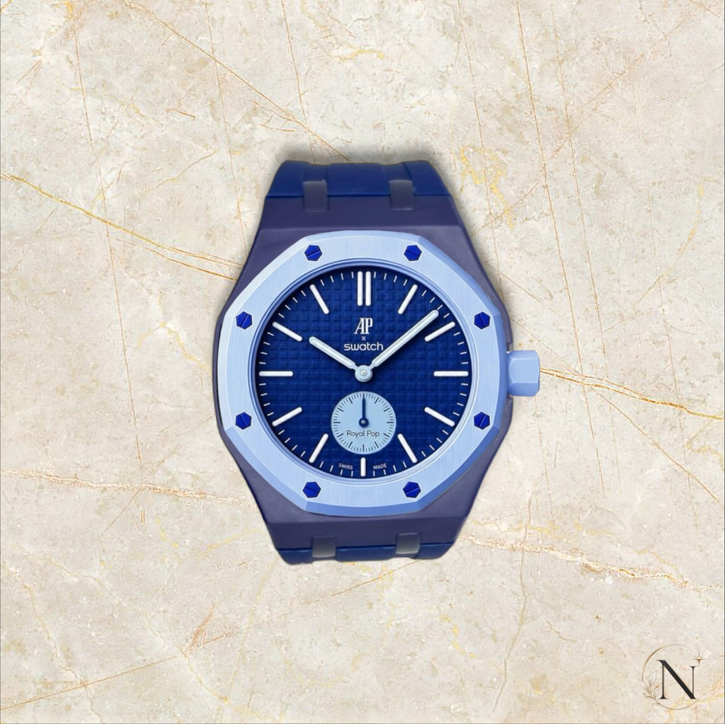 AP × Swatch ROYAL POP｜セラミック×ラバー ネイビー｜3時モデル