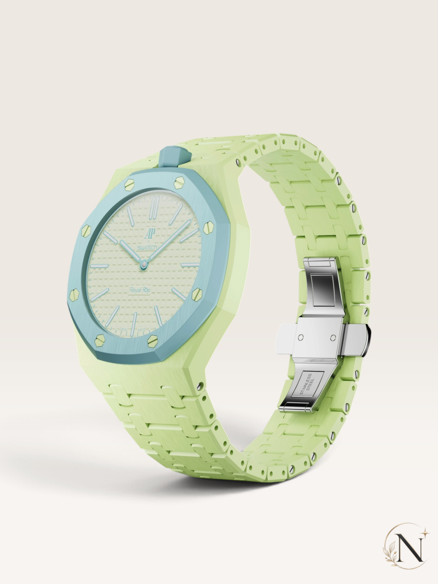 AP × Swatch ROYAL POP｜プレミアムフルセラミック ミントグリーン｜12時モデル