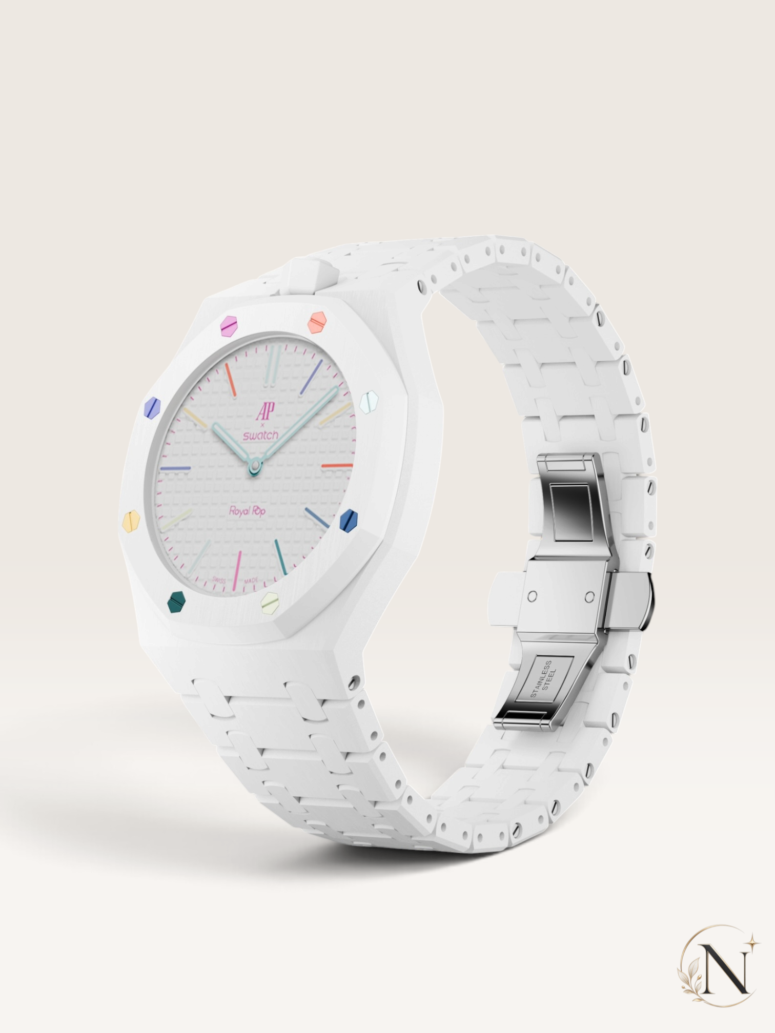 AP × Swatch ROYAL POP｜プレミアムフルセラミック ホワイト｜12時モデル