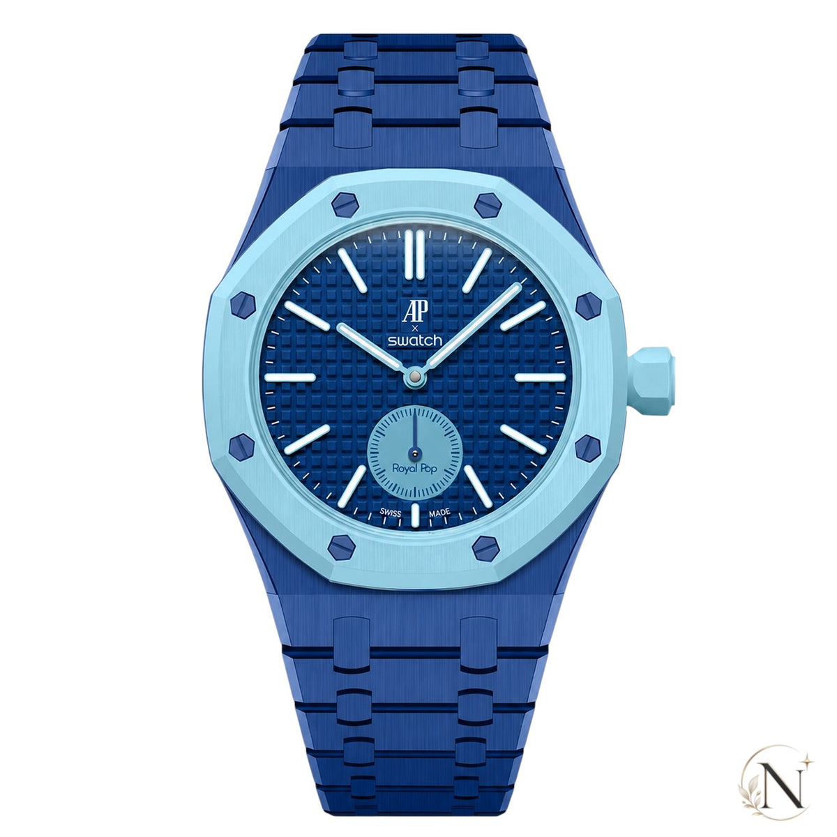 AP × Swatch ROYAL POP｜プレミアムフルセラミック ブルー｜3時モデル