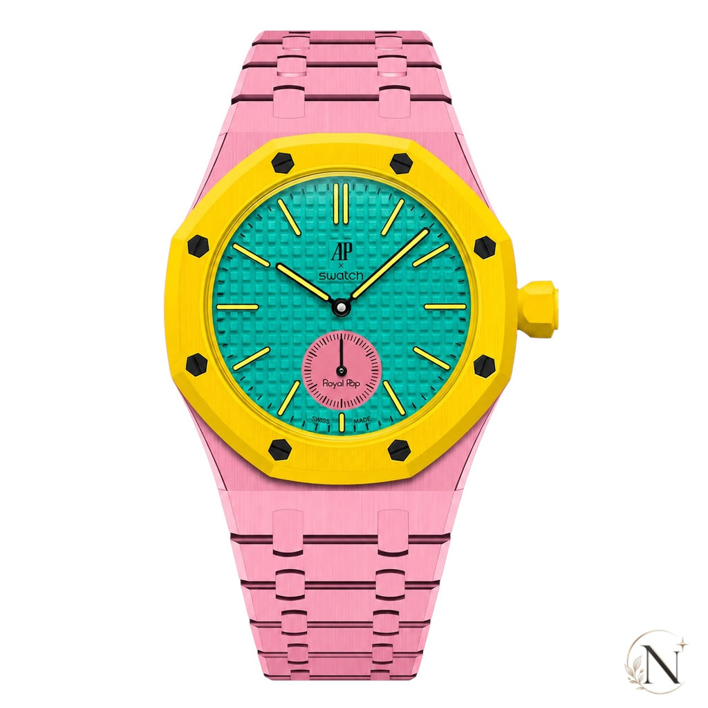 AP × Swatch ROYAL POP｜プレミアムフルセラミック ダークピンク｜3時モデル