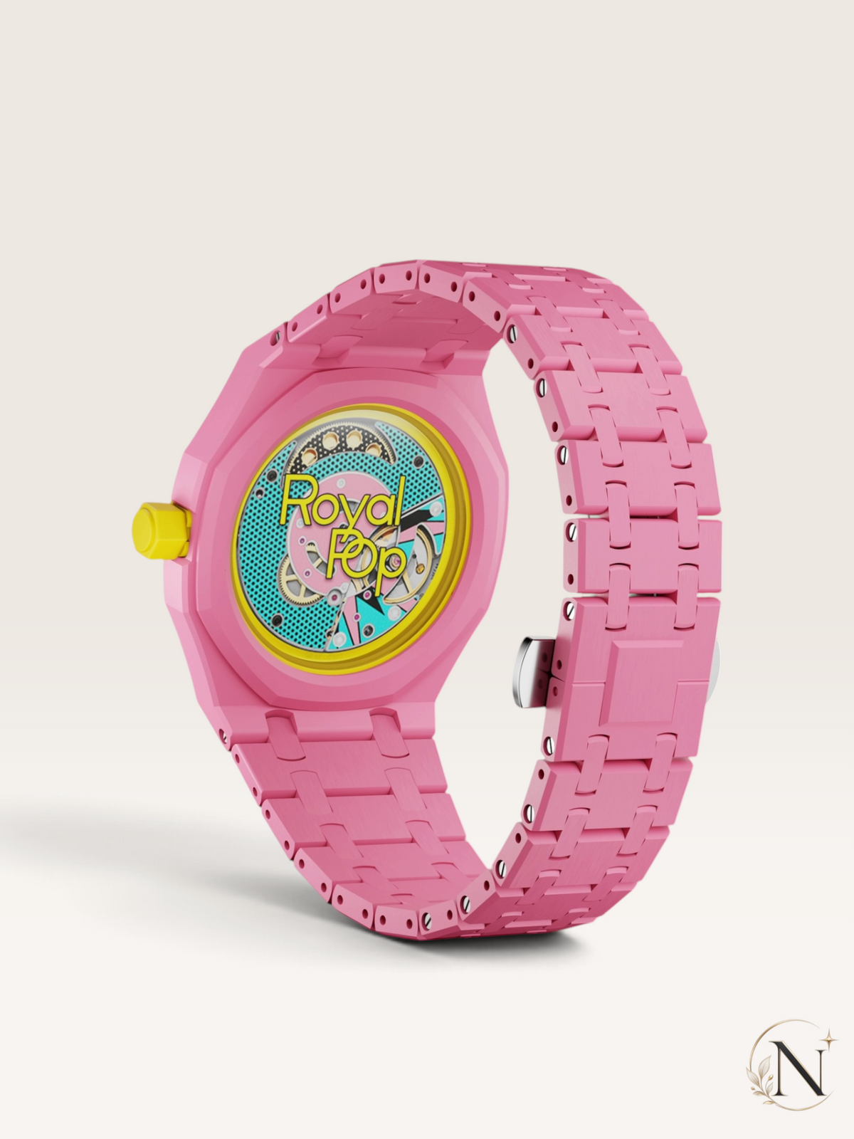 AP × Swatch ROYAL POP｜プレミアムフルセラミック ダークピンク｜3時モデル