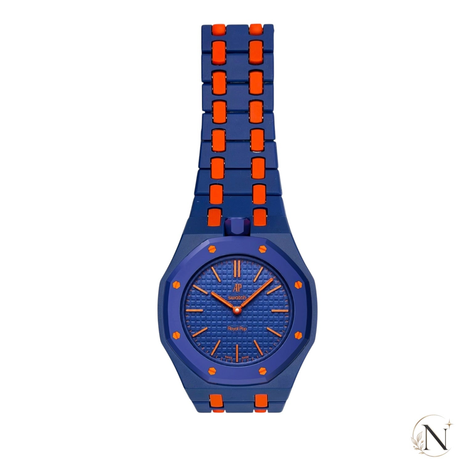 AP × Swatch ROYAL POP｜フルセラミック ダークブルー×レッド｜12時モデル