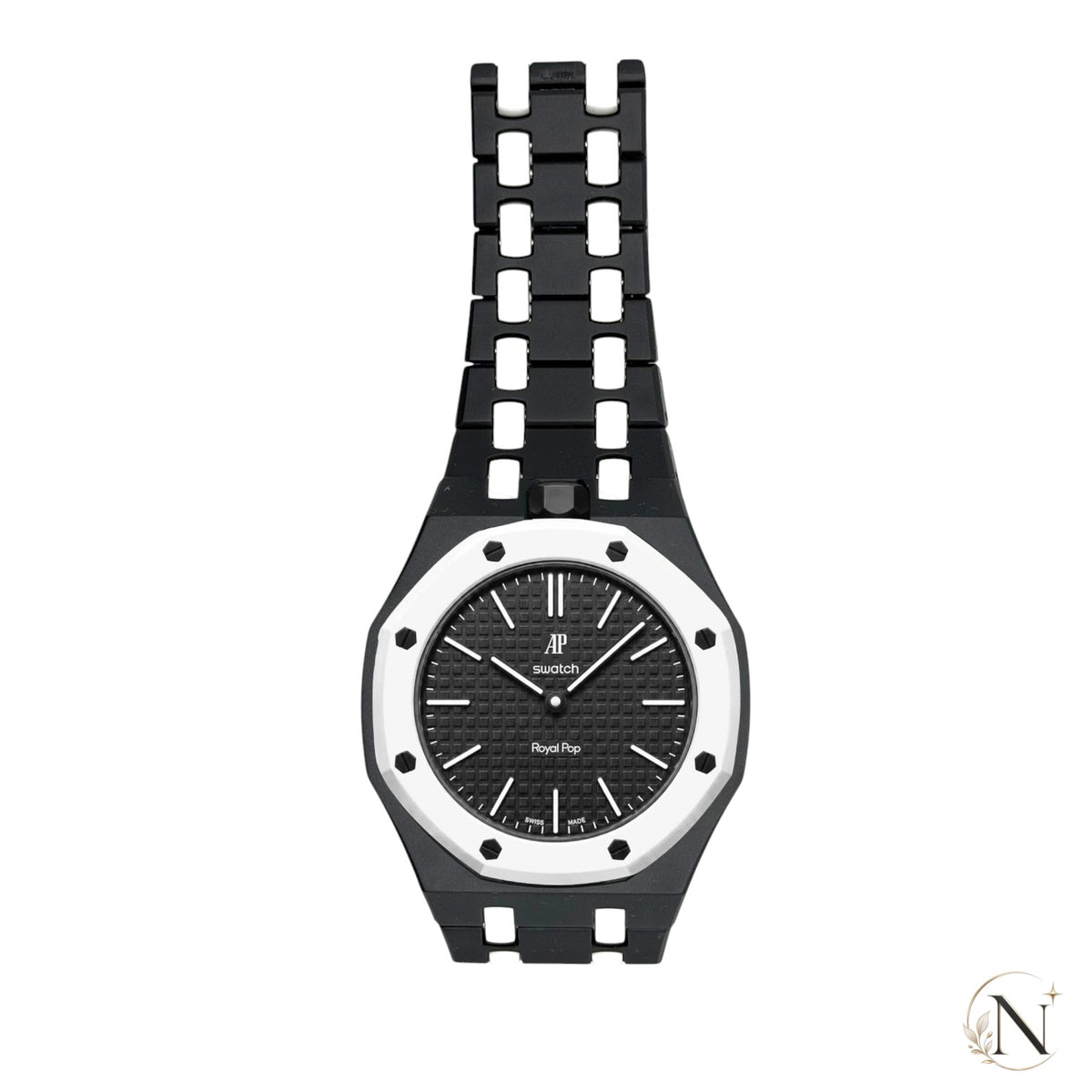 AP × Swatch ROYAL POP｜フルセラミック ブラック×ホワイト｜12時モデル
