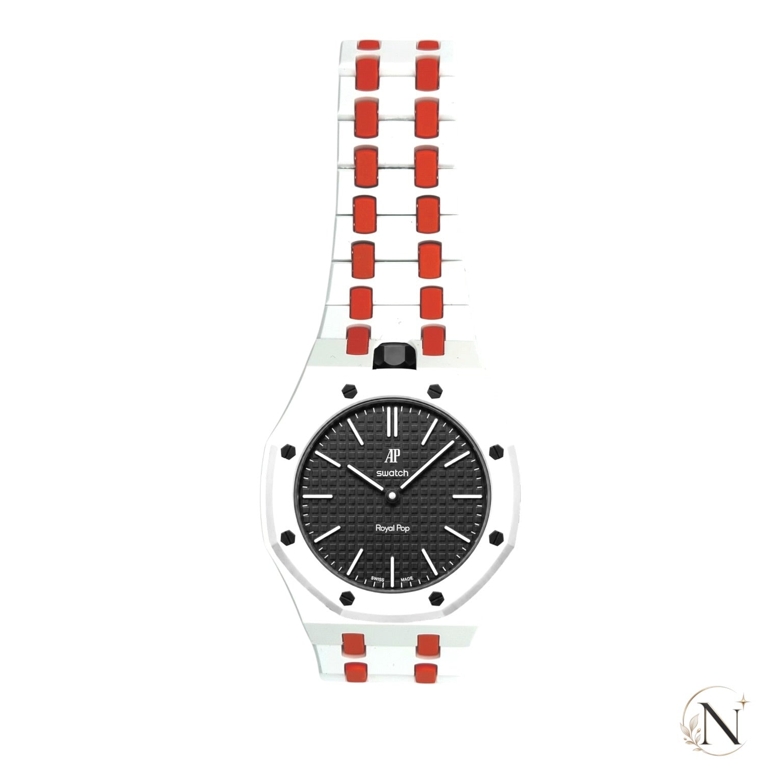 AP × Swatch ROYAL POP｜フルセラミック ホワイト×レッド｜12時モデル