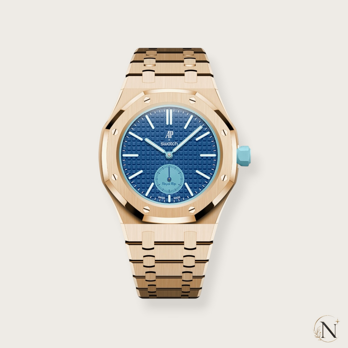 AP × Swatch ROYAL POP｜プレミアムフルステンレス ローズゴールド｜3時モデル