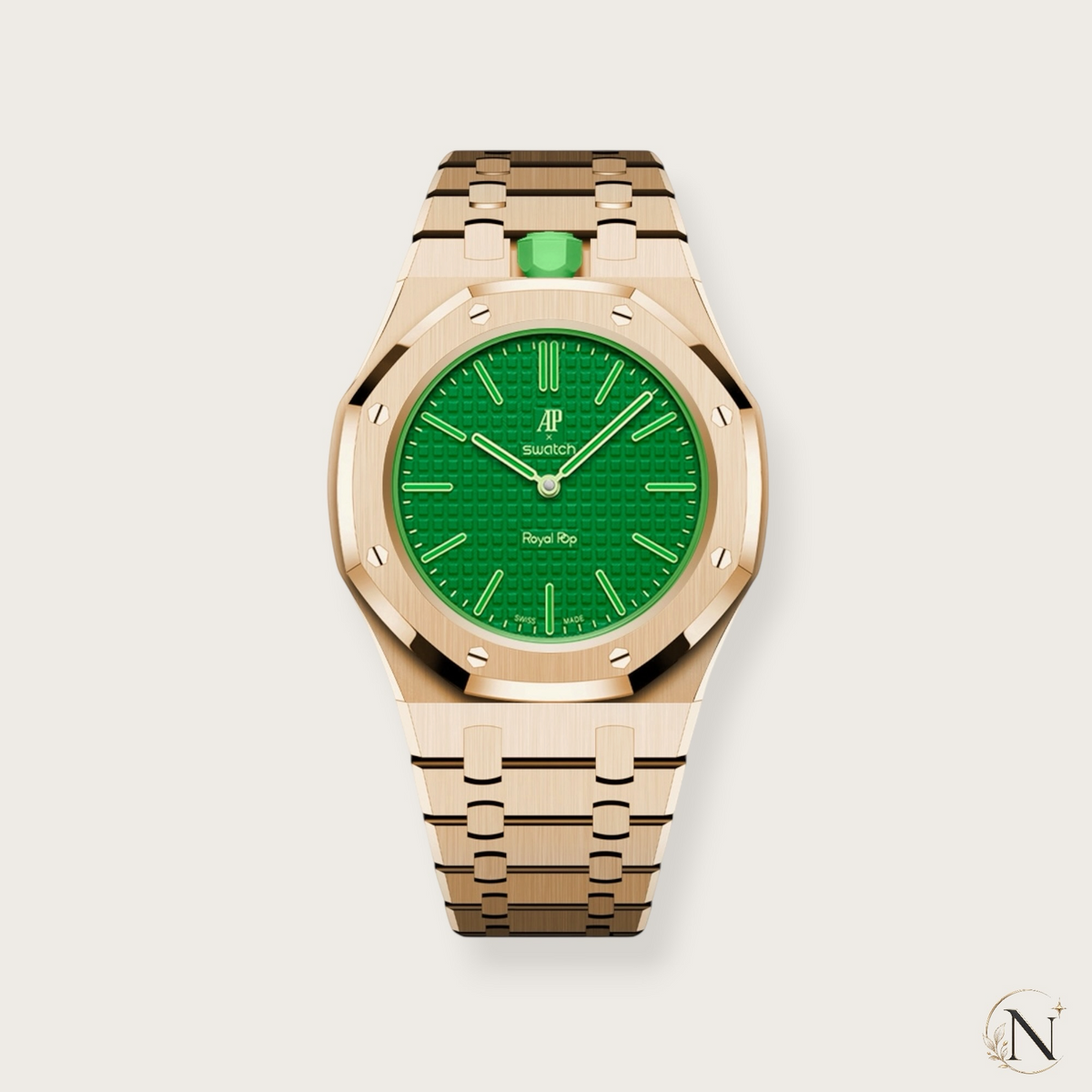 AP × Swatch ROYAL POP｜プレミアムフルステンレス ローズゴールド｜12時モデル