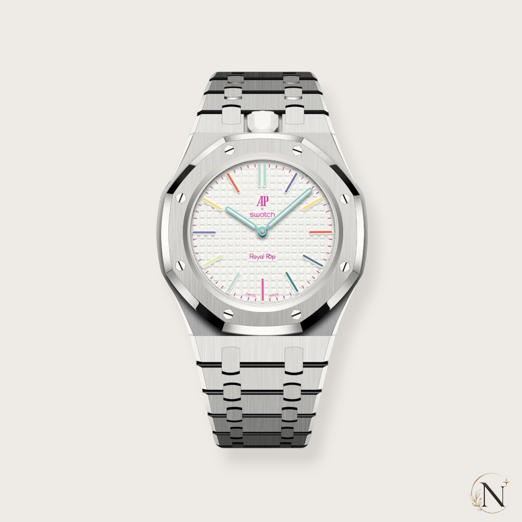 AP × Swatch ROYAL POP｜プレミアムフルステンレス シルバー｜12時モデル