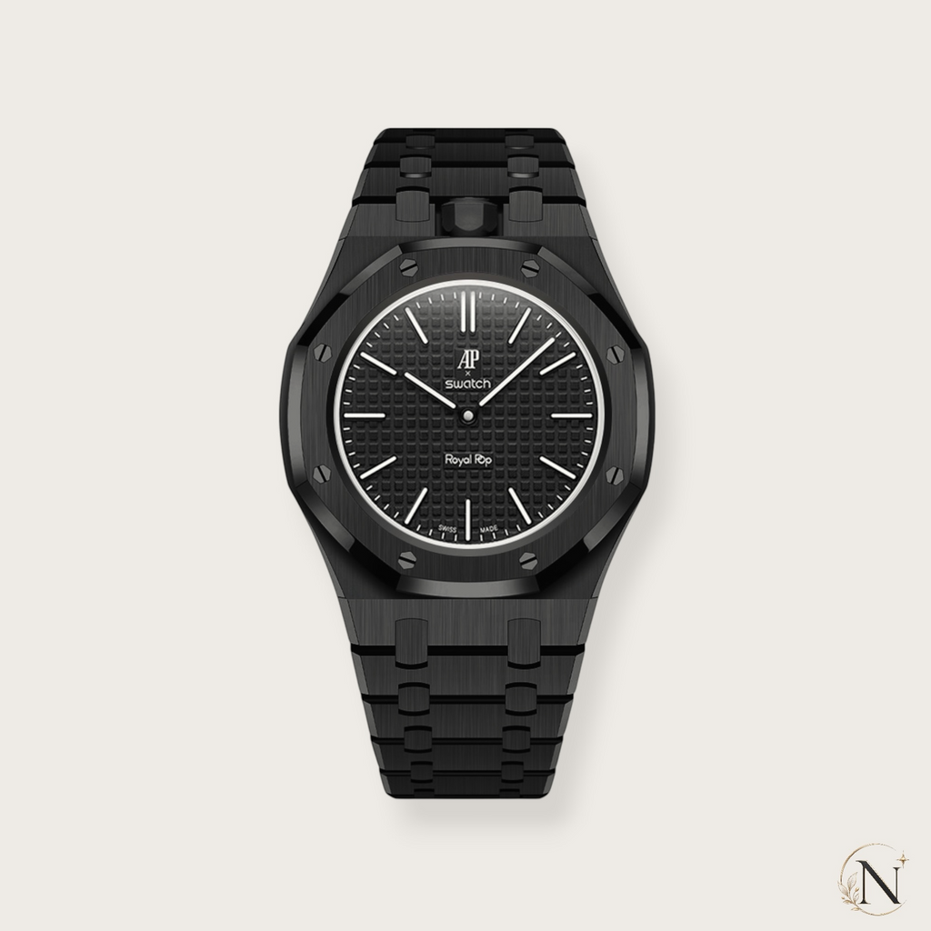 AP × Swatch ROYAL POP｜プレミアムフルステンレス ブラック｜12時モデル