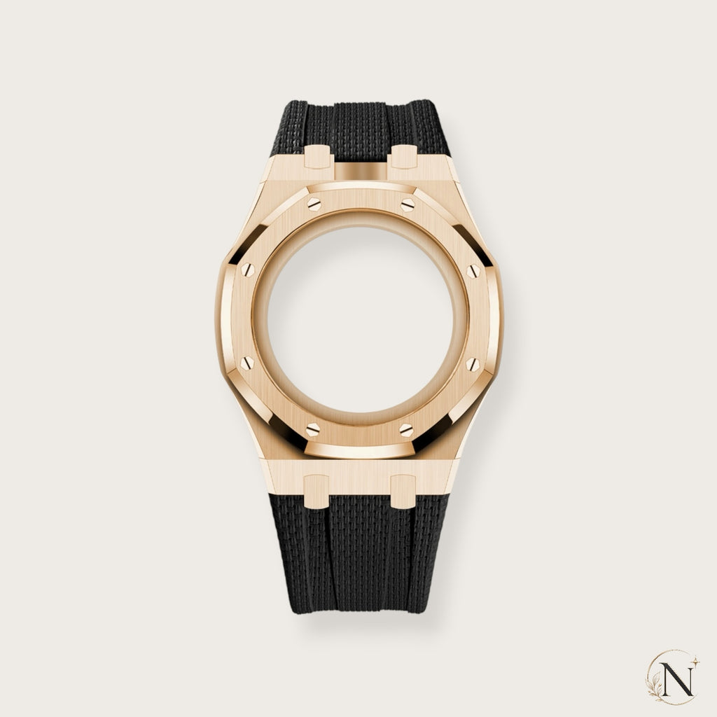 AP × Swatch ROYAL POP｜プレミアムステンレス×ラバー ローズゴールド×ブラック｜12時モデル