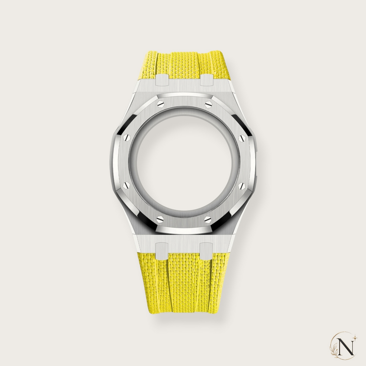 AP × Swatch ROYAL POP｜プレミアムステンレス×ラバー シルバー×イエロー｜3時モデル