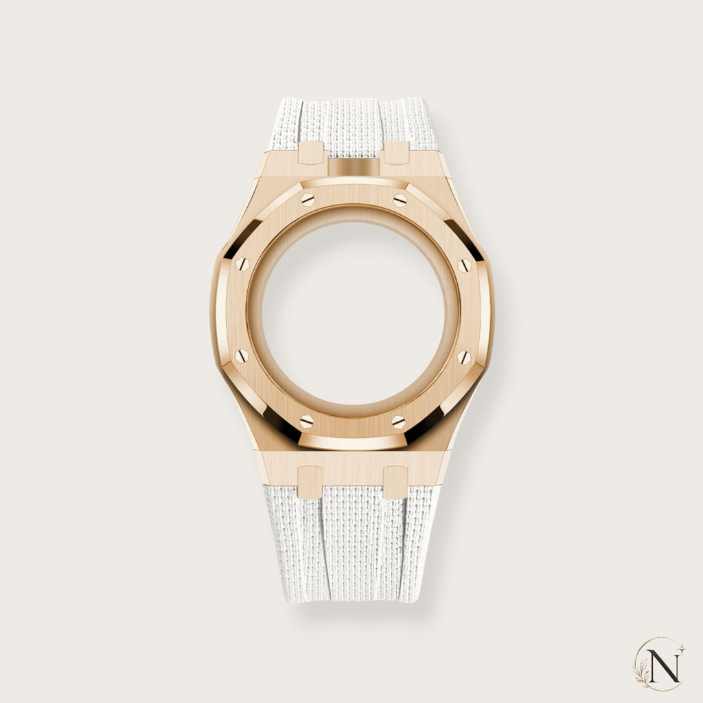 AP × Swatch ROYAL POP｜プレミアムステンレス×ラバー ローズゴールド×ホワイト｜12時モデル