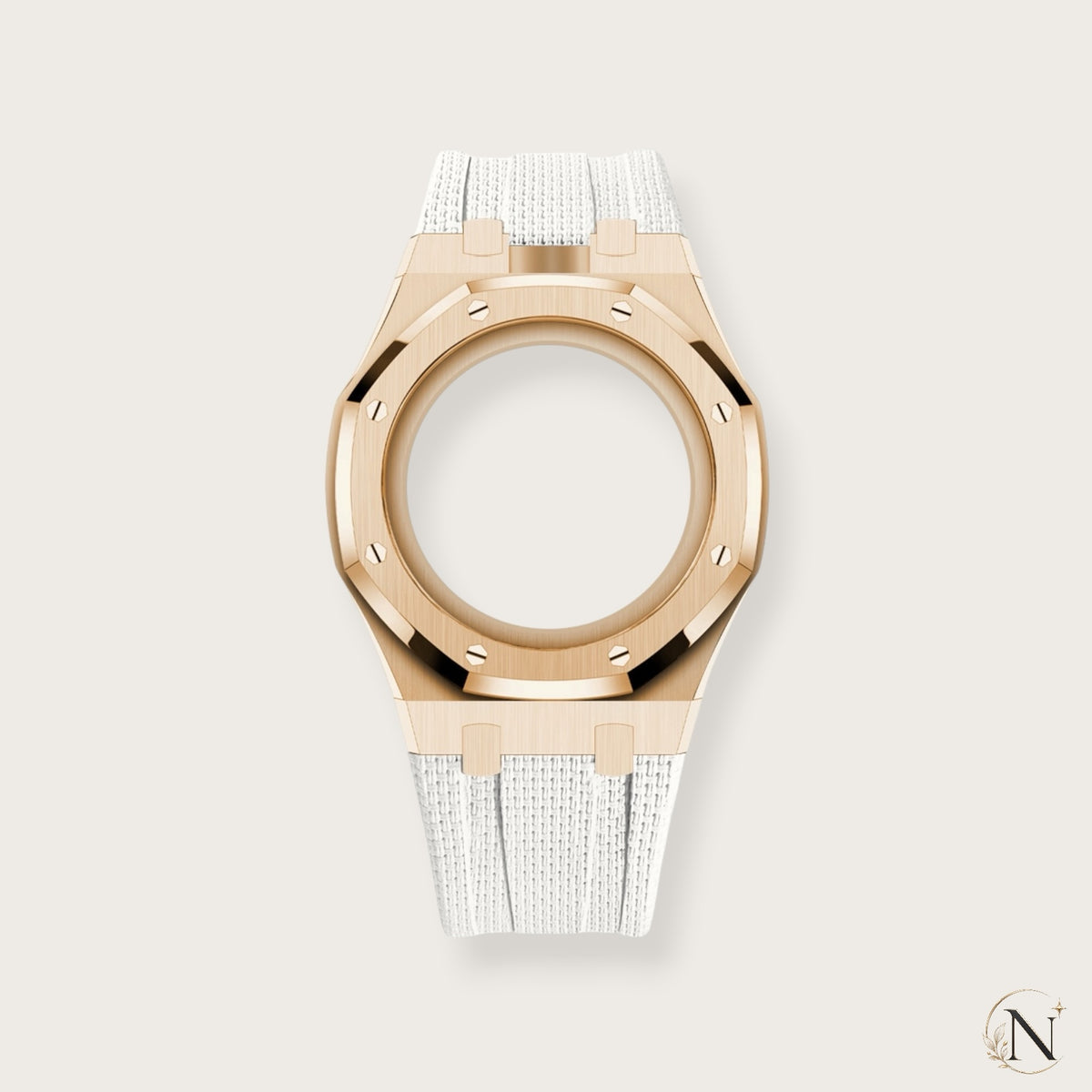 AP × Swatch ROYAL POP｜プレミアムステンレス×ラバー ローズゴールド×ホワイト｜12時モデル