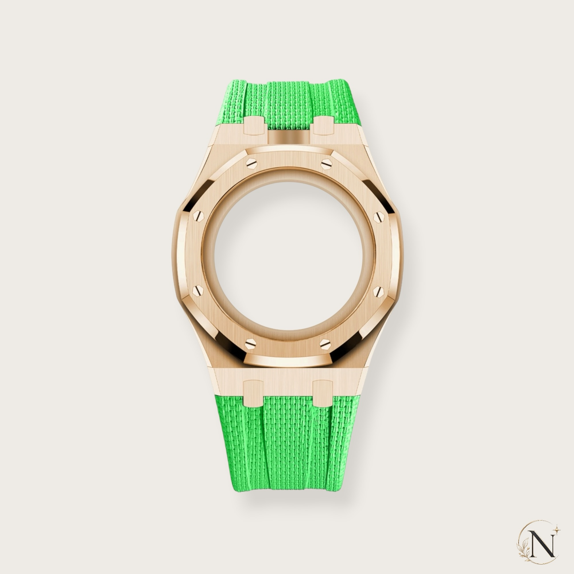 AP × Swatch ROYAL POP｜プレミアムステンレス×ラバー ローズゴールド×グリーン｜12時モデル