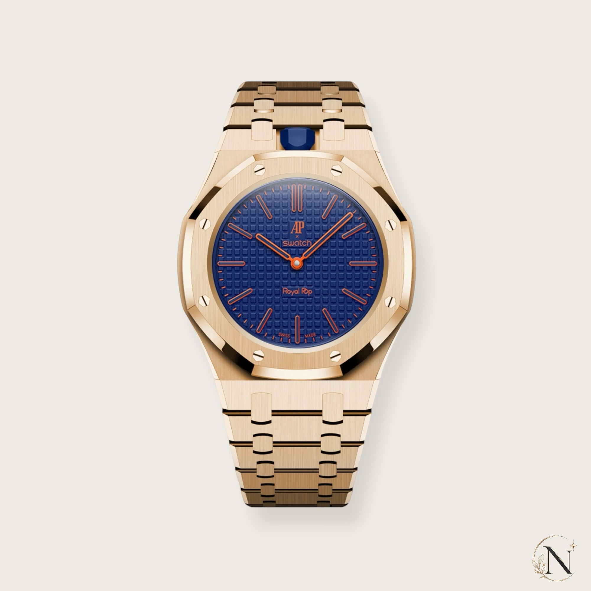 AP × Swatch ROYAL POP｜プレミアムフルステンレス ローズゴールド｜12時モデル