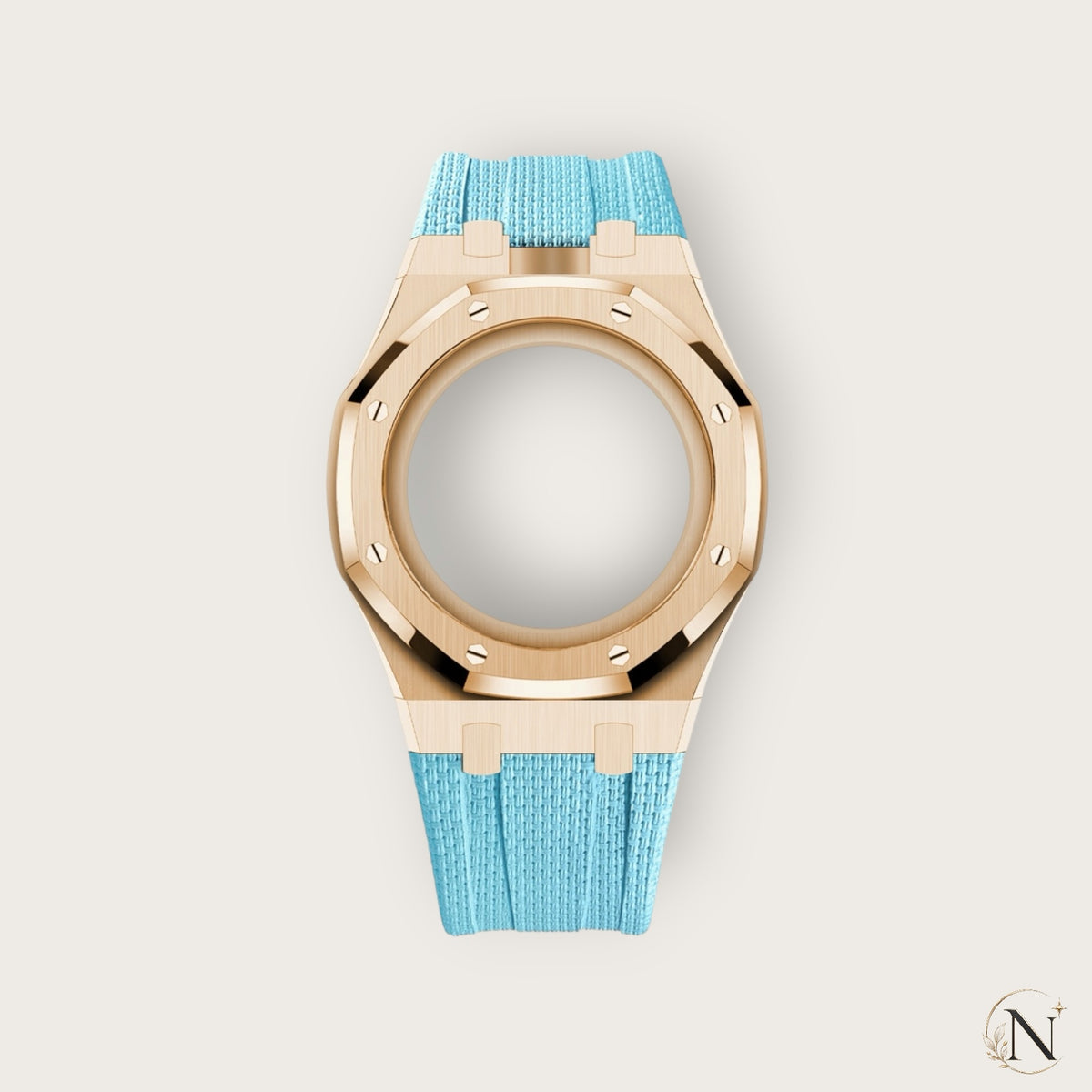AP × Swatch ROYAL POP｜プレミアムステンレス×ラバー ローズゴールド×ブルー｜3時モデル