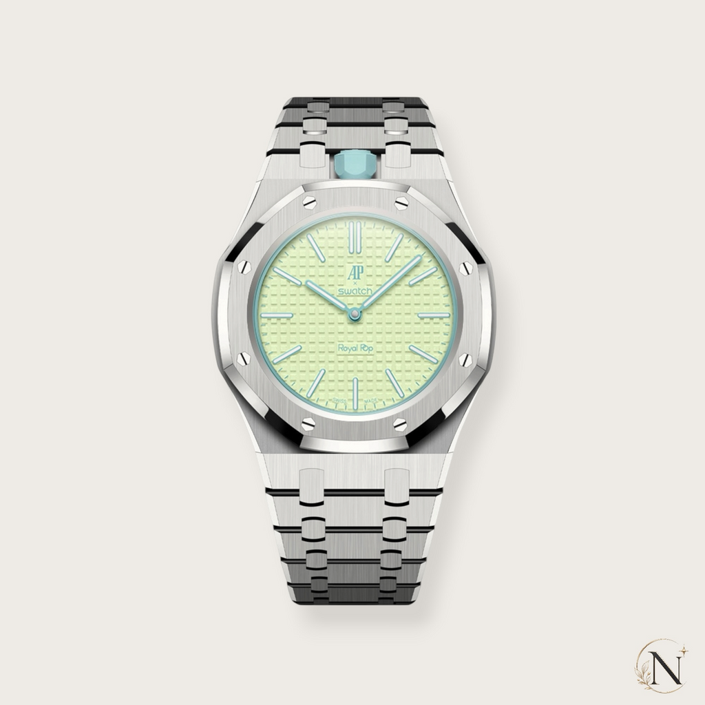 AP × Swatch ROYAL POP｜プレミアムフルステンレス シルバー｜12時モデル