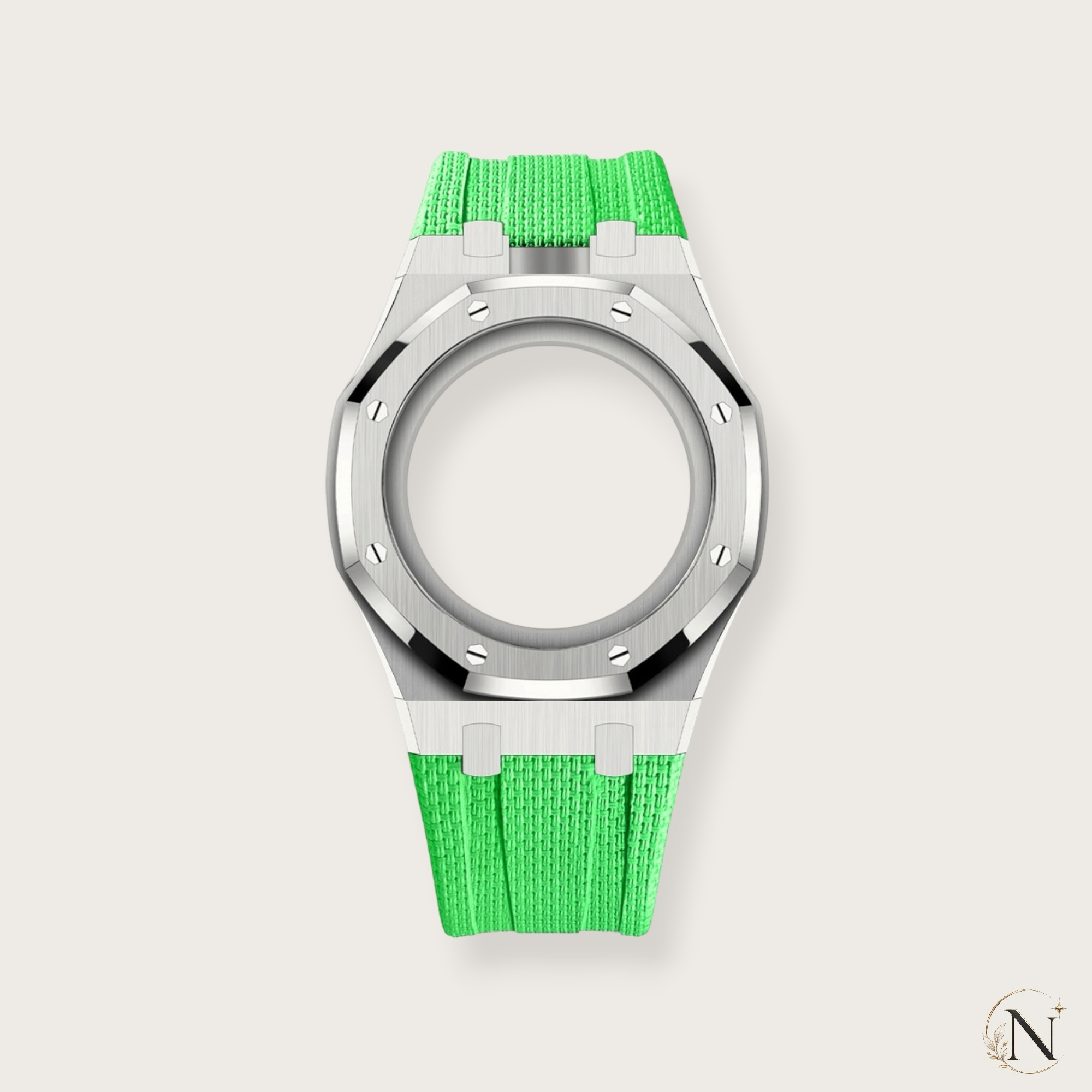 AP × Swatch ROYAL POP｜プレミアムステンレス×ラバー シルバー×グリーン｜12時モデル