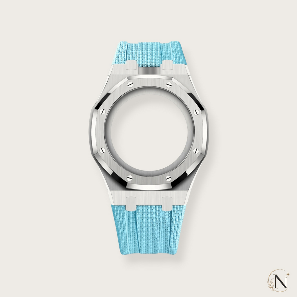 AP × Swatch ROYAL POP｜プレミアムステンレス×ラバー シルバー×ターコイズブルー｜12時モデル