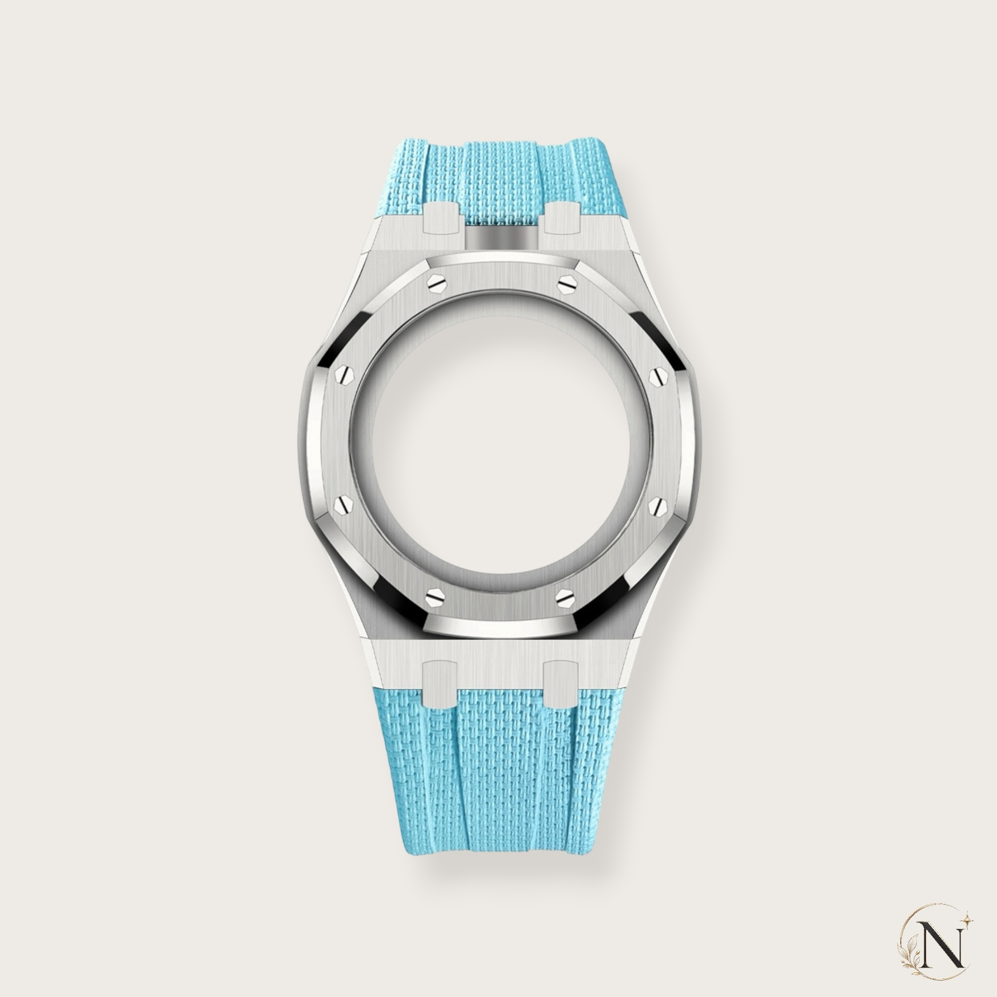AP × Swatch ROYAL POP｜プレミアムステンレス×ラバー シルバー×ターコイズブルー｜12時モデル
