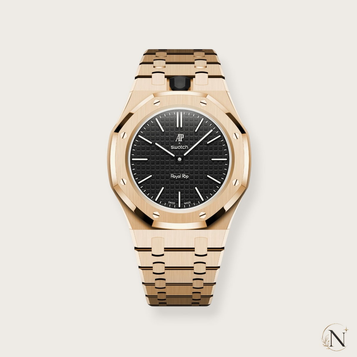 AP × Swatch ROYAL POP｜プレミアムフルステンレス ローズゴールド｜12時モデル