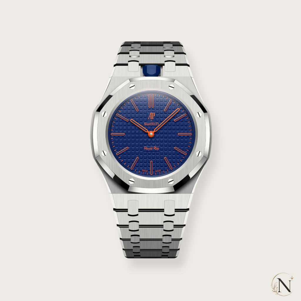 AP × Swatch ROYAL POP｜プレミアムフルステンレス シルバー｜12時モデル