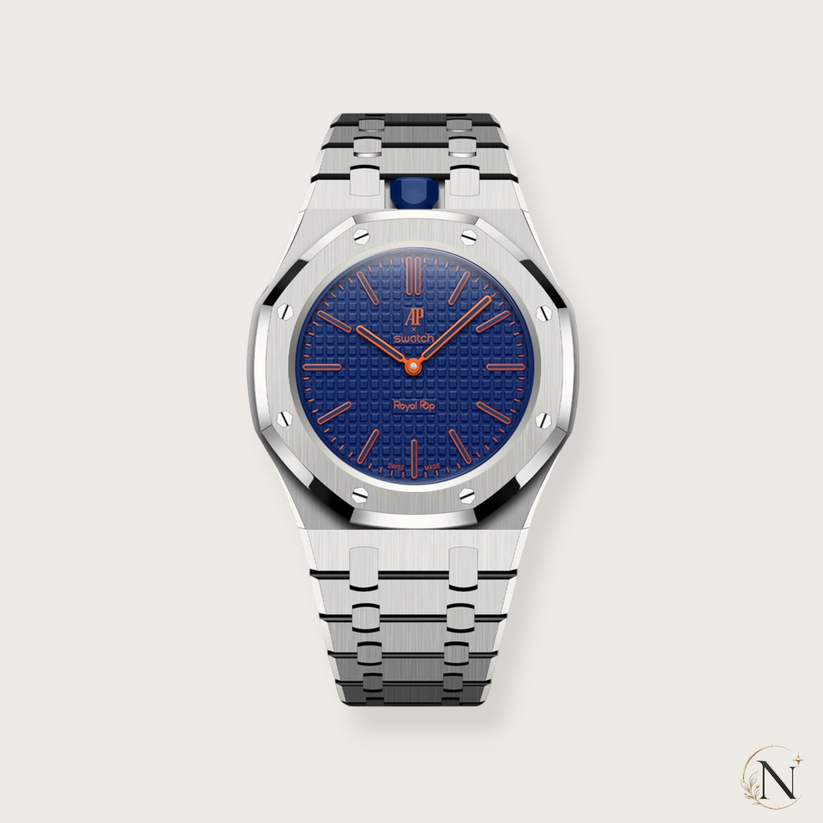 AP × Swatch ROYAL POP｜プレミアムフルステンレス シルバー｜12時モデル