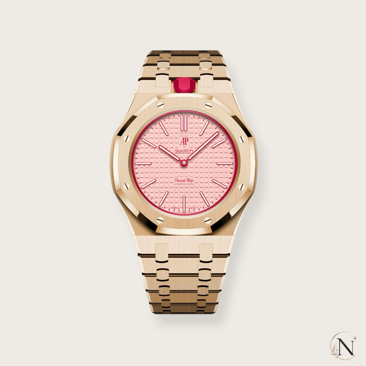 AP × Swatch ROYAL POP｜プレミアムフルステンレス ローズゴールド｜12時モデル