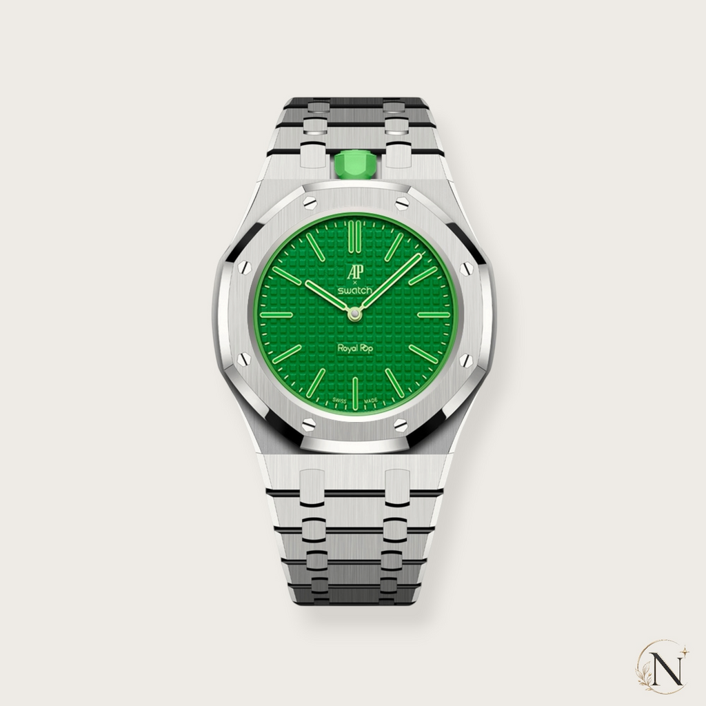 AP × Swatch ROYAL POP｜プレミアムフルステンレス シルバー｜12時モデル