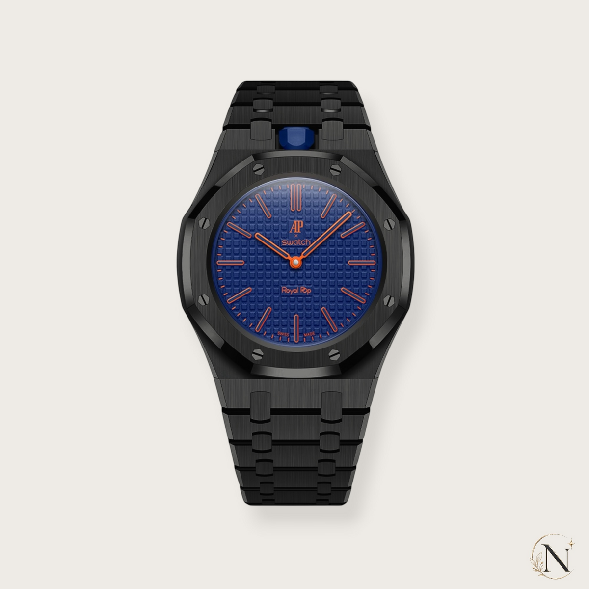 AP × Swatch ROYAL POP｜プレミアムフルステンレス ブラック｜12時モデル
