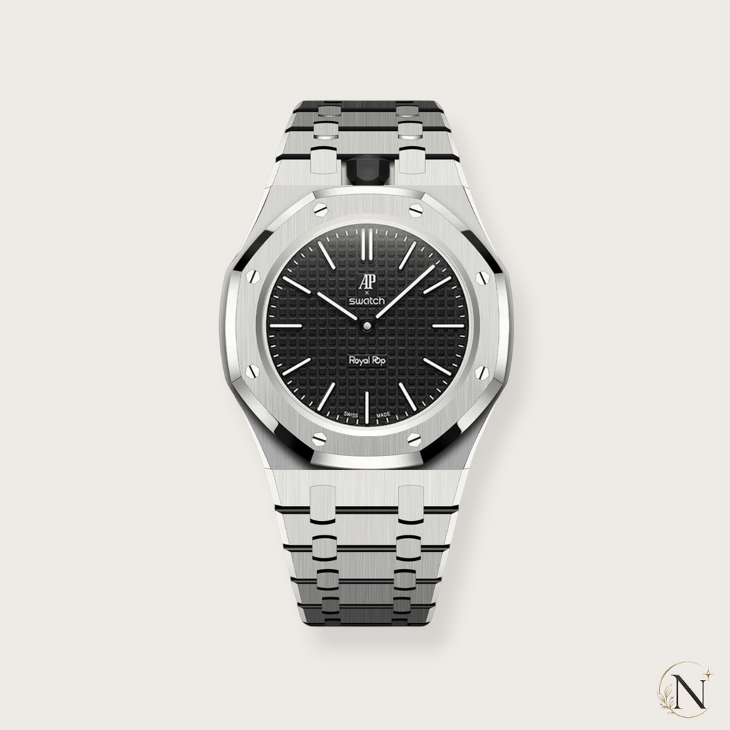 AP × Swatch ROYAL POP｜プレミアムフルステンレス シルバー｜12時モデル