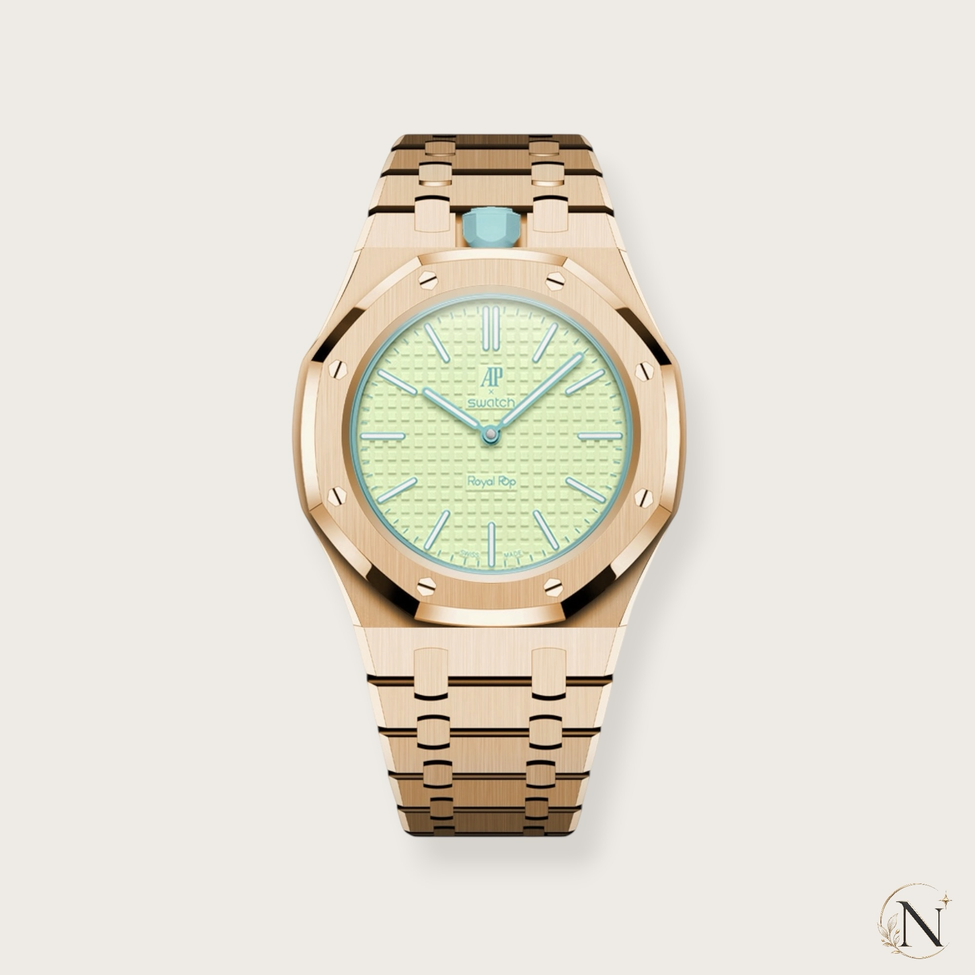 AP × Swatch ROYAL POP｜プレミアムフルステンレス ローズゴールド｜12時モデル