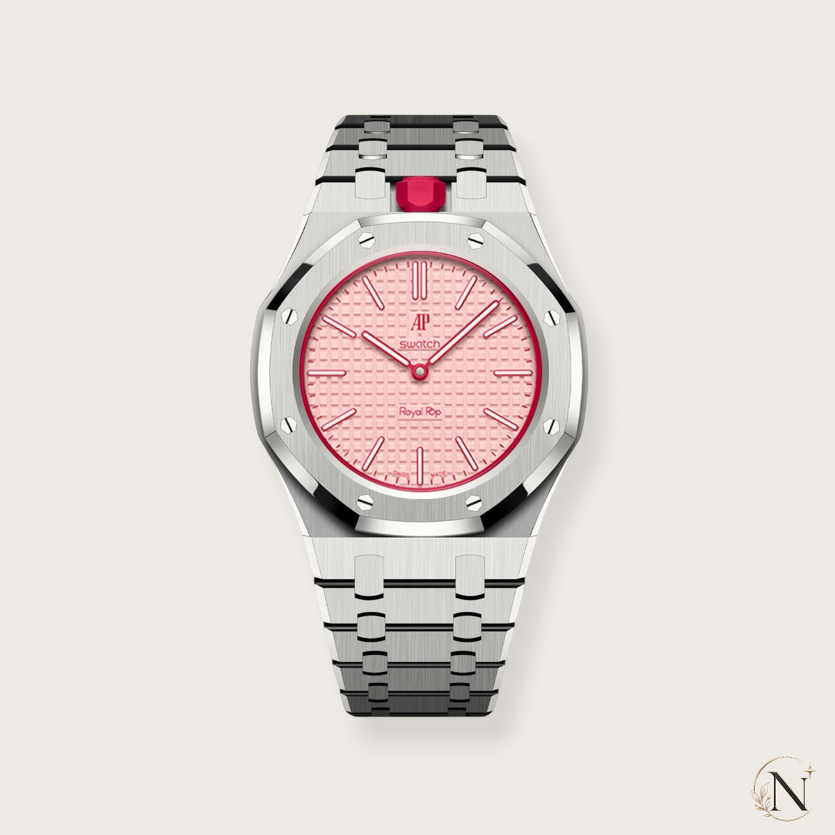 AP × Swatch ROYAL POP｜プレミアムフルステンレス シルバー｜12時モデル